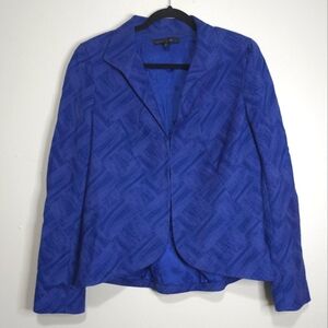 Lafayette 148 New York Vibrant Blue Patterned Blazer